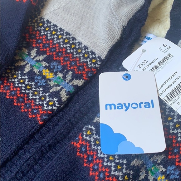 NWT Mayoral Jacquard Zip Hooded Sweater - Picture 2 of 3